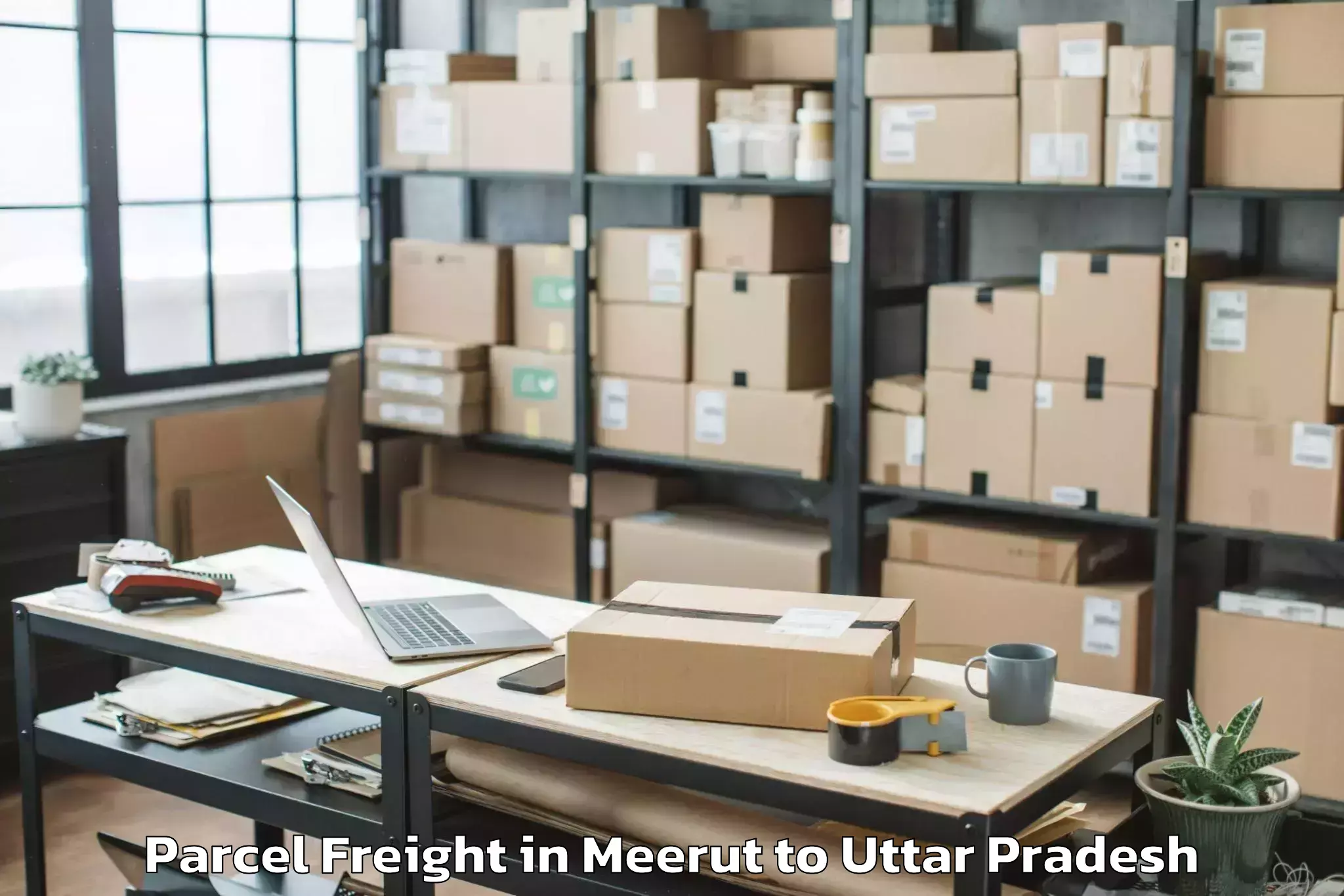 Top Meerut to Muhammadabad Gohna Parcel Freight Available